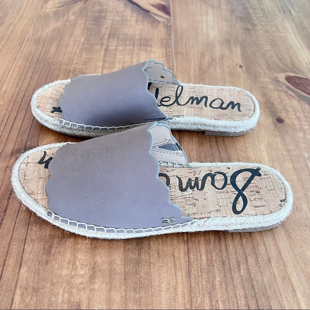 Sam Edelman Andy Slide On Leather Flats Grey Size 8 - Picture 2 of 9
